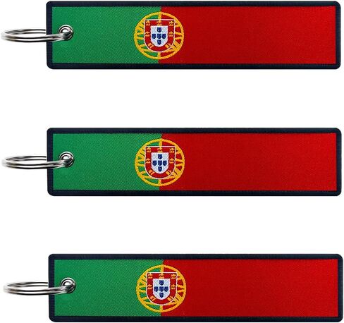 JAVD Portugal Flag Keychain Tag with Key Ring - Keys, Cars, Motorcycles, Backpacks, Luggage and Gifts - EDC (3 Pack) in Saudi Arabia