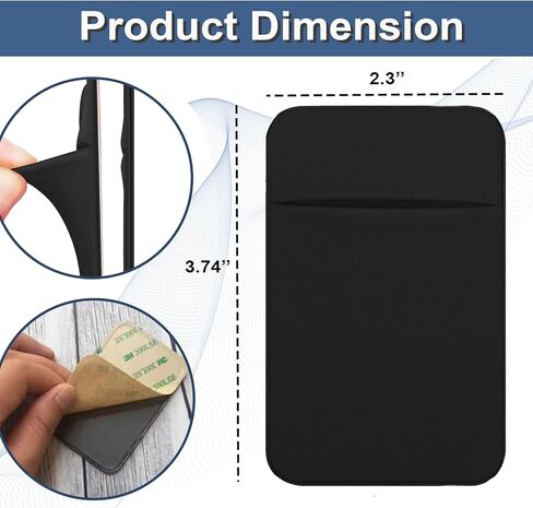Key Holder Wallet, 2PCS Key Sleeve, Stretchy Keys Organizer Slim Card Holder Back of Phone (Black) in Saudi Arabia