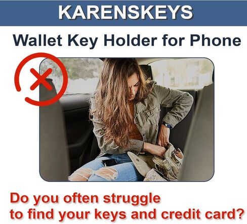 Key Holder Wallet, 2PCS Key Sleeve, Stretchy Keys Organizer Slim Card Holder Back of Phone (Black) in Saudi Arabia