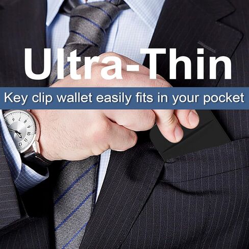 Key Holder Wallet, 2PCS Key Sleeve, Stretchy Keys Organizer Slim Card Holder Back of Phone (Black) in Saudi Arabia