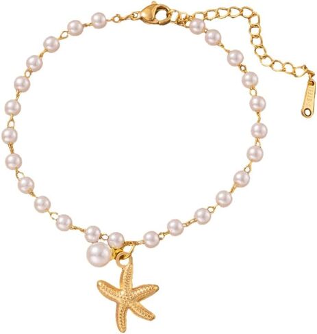 Steering Wheel Charm Accessory,Cute Beachy Hanging Charm for Rear View Mirror,Starfish Peral Pendant Car Decor for Women,Summer Tropical Hawaii Boho Dangle Ornament Car Accessories in Kuwait