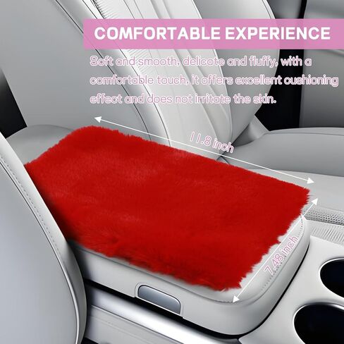 Wuyaoyao 10PCS Fluffy Car Accessories Set for Women Girls, Cute Furry Steering Wheel Cover, Gear Shift & Handbrake Cover, Armrest Pad, Seat Belt Shoulder Pads, Diamond Ignition Ring & Cup Mats (Red) in Saudi Arabia