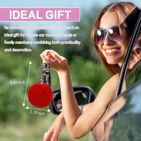 Wuyaoyao 10PCS Fluffy Car Accessories Set for Women Girls, Cute Furry Steering Wheel Cover, Gear Shift & Handbrake Cover, Armrest Pad, Seat Belt Shoulder Pads, Diamond Ignition Ring & Cup Mats (Red) in Saudi Arabia