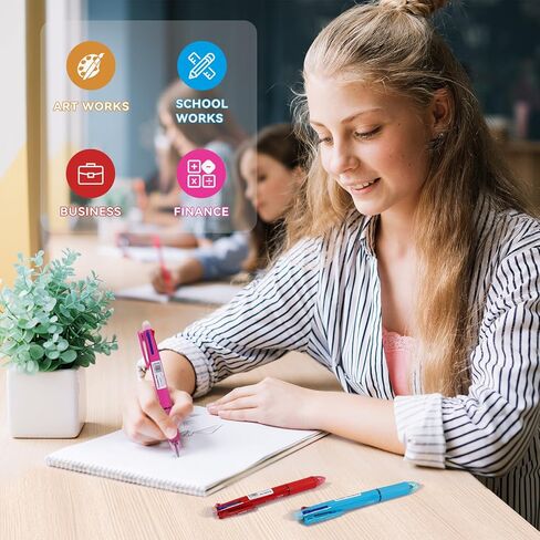 مجموعة من 6 أقلام جل قابلة للمسح من بايلي، رأس رفيع 0.7 مم مع حبر حساس للحرارة، كتابة ناعمة ومسح نظيف، أقلام قابلة للسحب متعددة الألوان مع محايات مطاطية مدمجة للمكتب المدرسي والفن in Kuwait