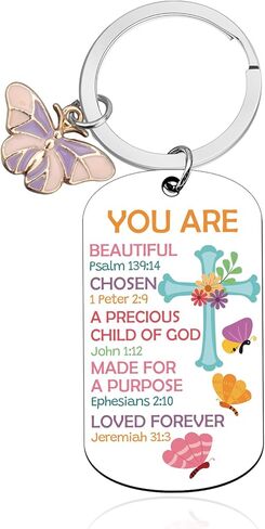 Inspirational Christian Keychain for Women Teen Girl Boys Friend Mom Baptism Gifts for Girl Religious Keychains Spiritual Gift for Women Christian Bible Verse Keychain Faith Spiritual Birthday Gifts in Saudi Arabia