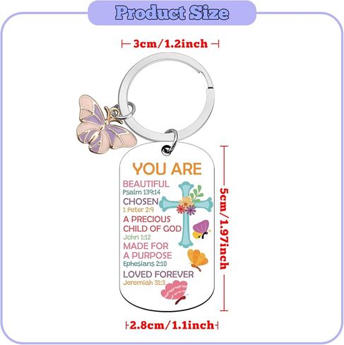 Inspirational Christian Keychain for Women Teen Girl Boys Friend Mom Baptism Gifts for Girl Religious Keychains Spiritual Gift for Women Christian Bible Verse Keychain Faith Spiritual Birthday Gifts in Saudi Arabia