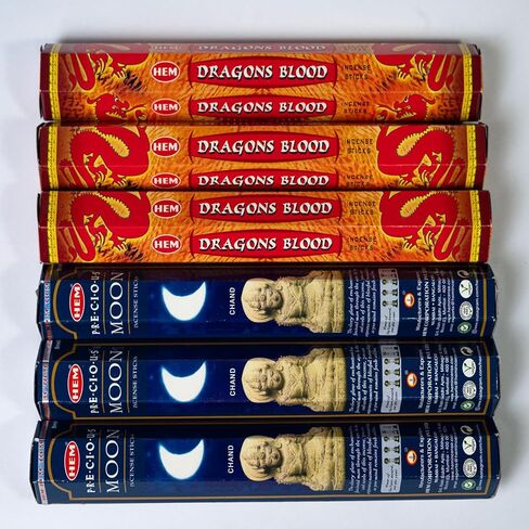 Dragons Blood Red & Precious Moon Incense from Hem Bundled with ANKCIENSE Incense Holder Bundle, Variety Pack of 120 Sticks. in Kuwait