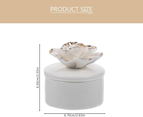 DECHOUS Small Ceramic Trinket Box with Lid - Jewelry Organizer Case for Women Girls Storage Ring, Earrings, Necklace - Gifts for Mother's Day Birthday Anniversary in Saudi Arabia