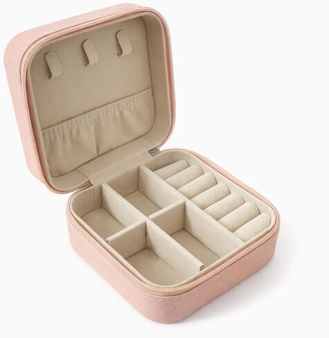 Jewelry Box for Women Girls, Small Travel Jewelry Organizer, Mini Portable Jewelry Storage Case as Small Gifts for Women, Pink in Kuwait
