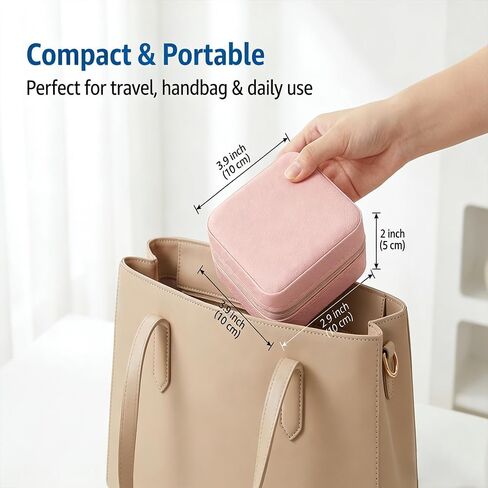 Jewelry Box for Women Girls, Small Travel Jewelry Organizer, Mini Portable Jewelry Storage Case as Small Gifts for Women, Pink in Kuwait