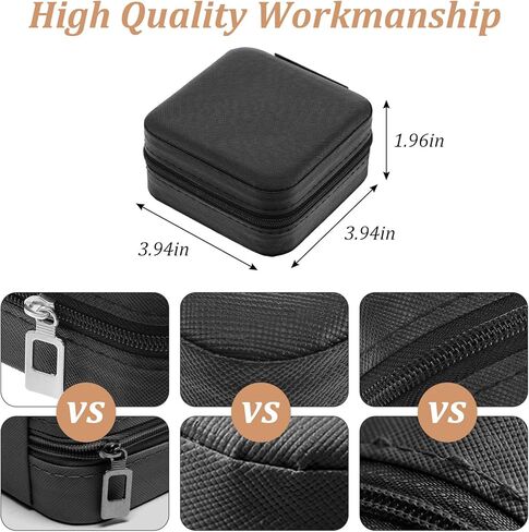 6pcs Mini Travel Jewelry Case,Black Bridesmaids Proposal Small Jewelry Box Mini Jewelry Organizer,Small PU Leather Portable Storage Box for Rings,Earrings,Necklaces,Pendants,Bracelets in Kuwait