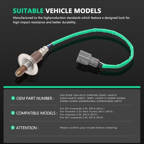 234-9109 234-4513 Upstream & Downstream Oxygen Sensor for Forester 2.5L 2011-2013, XV Crosstrek 2.0L 2013-2014, Impreza 2012-2014 2.0L H4 22690-AA960 22641-AA610 in Kuwait