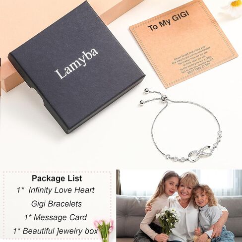 Lamyba Mimi/Gigi Gifts, Mimi/Gigi Bracelet for Grandma for Mother's Day, Perfect Presents for Grandma, Infinity Love Heart Bracelets for Women in Saudi Arabia