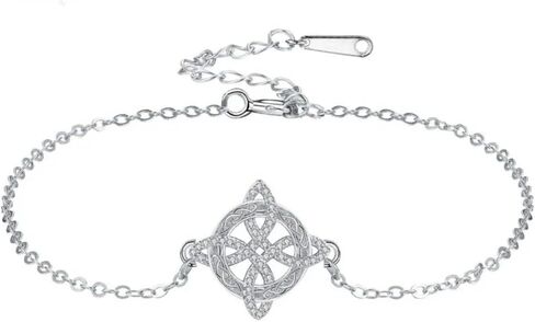 Witches Knot Zirconia Bracelet Magic Witchcraft Witch's Knot Good Luck Amulet CZ Wiccan Jewelry for Women in Kuwait