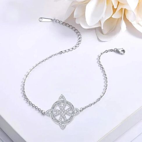 Witches Knot Zirconia Bracelet Magic Witchcraft Witch's Knot Good Luck Amulet CZ Wiccan Jewelry for Women in Kuwait