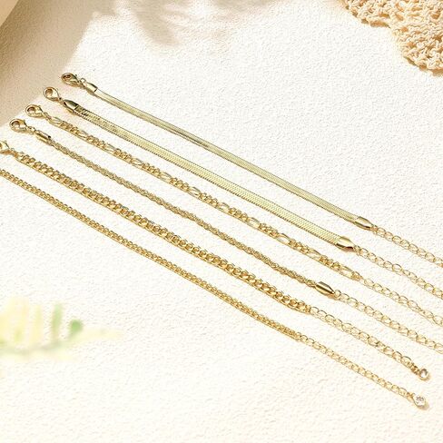 5-6 Pieces Gold Bracelets for Women, Gold Bracelets for Women Dainty Set, 14K Gold Plated Bracelet, Gold Bracelets Stack, Adjustable Cuban Snake Paperclip Twist Bracelet for Women in Saudi Arabia