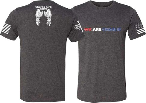 Charlie Kirk Freedom Memorial T-Shirt – White, American Flag, Screen Printed in The USA, Regular Fit in Saudi Arabia