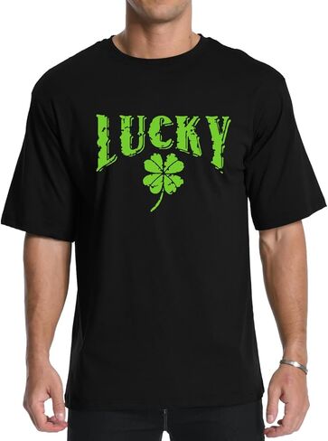 Aiyino Men's Lucky Clover Graphic Tees - Short Sleeve Crewneck Casual T-Shirt with Nature-Inspired Print in Kuwait