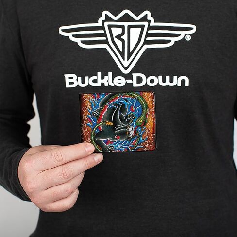 Buckle-Down Buckle-Down Bifold Wallet Tattoo Johnny Panther Accessory, -Tattoo Johnny Panther, 4.0" x 3.5" in Saudi Arabia