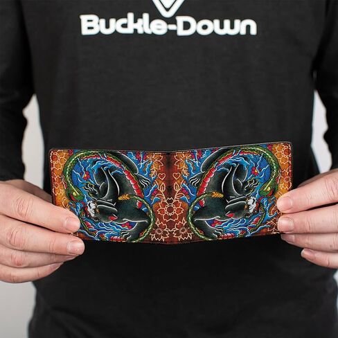 Buckle-Down Buckle-Down Bifold Wallet Tattoo Johnny Panther Accessory, -Tattoo Johnny Panther, 4.0" x 3.5" in Saudi Arabia