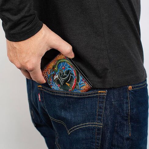 Buckle-Down Buckle-Down Bifold Wallet Tattoo Johnny Panther Accessory, -Tattoo Johnny Panther, 4.0" x 3.5" in Saudi Arabia