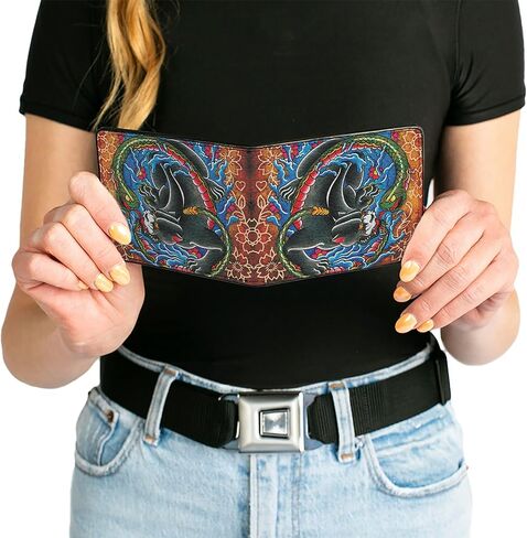 Buckle-Down Buckle-Down Bifold Wallet Tattoo Johnny Panther Accessory, -Tattoo Johnny Panther, 4.0" x 3.5" in Saudi Arabia