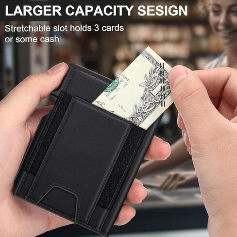 Dynamo Men’s Minimalist Pop-Up Wallet with Money Clip & ID Window, Slim RFID Blocking Aluminum Credit Card Holder, Compact Bifold Metal Wallet for 9–13 Cards in Saudi Arabia
