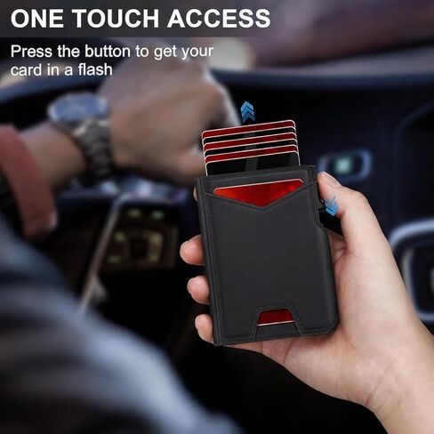 Dynamo Men’s Minimalist Pop-Up Wallet with Money Clip & ID Window, Slim RFID Blocking Aluminum Credit Card Holder, Compact Bifold Metal Wallet for 9–13 Cards in Saudi Arabia