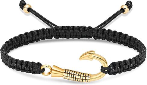 zeqingjw Urn Bracelet for Ashes for Men Women Fish Hook Braided Rope Adjustable Ash Bracelet Cremation Jewelry Keepsake Human Pet Memorial Gift in Saudi Arabia