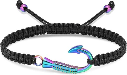 zeqingjw Urn Bracelet for Ashes for Men Women Fish Hook Braided Rope Adjustable Ash Bracelet Cremation Jewelry Keepsake Human Pet Memorial Gift in Saudi Arabia