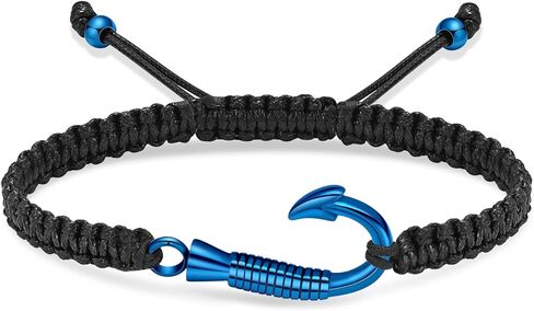 zeqingjw Urn Bracelet for Ashes for Men Women Fish Hook Braided Rope Adjustable Ash Bracelet Cremation Jewelry Keepsake Human Pet Memorial Gift in Saudi Arabia