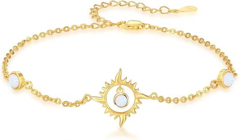 TUGHRA Gold Bracelet for Women 925 Sterling Silver Sun Bracelets Memorial Keepsake Jewelry Gift for Mom, Wife, Daughter Mother's Day Birthday in Kuwait