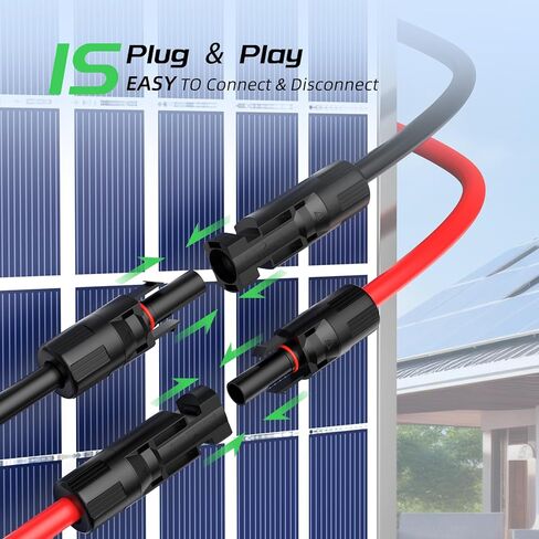 Bateria Power 10Feet 12AWG Y Branch Solar Panel Splitter Cable, 12 Gauge 4mm² PV Extension Wire with Female & Male Waterproof Connectors for RV, Photovoltaic Systems in Kuwait