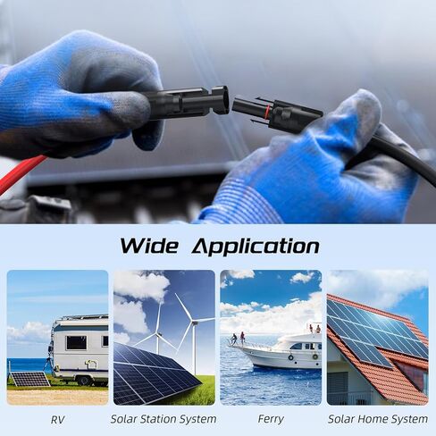 Bateria Power 10Feet 12AWG Y Branch Solar Panel Splitter Cable, 12 Gauge 4mm² PV Extension Wire with Female & Male Waterproof Connectors for RV, Photovoltaic Systems in Kuwait