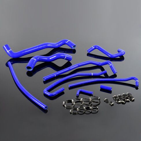 PIT66 Silicone Radiator Hose Kit,Compatible with 1991-1996 Chevy Corvette 5.7L LT1 V8 Blue with Clamps in Saudi Arabia