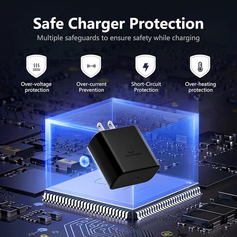 45W USB-C Super Fast Charger, 2 PACK 45 Watt Type C PD/PPS Android Phone Wall Charging Block for Samsung Galaxy S24 Ultra/S24/S24+/S23 Ultra/S23/S23+/S22/S21/S20/Note10,Tab S9/S8 (With 2x 6.6ft Cable) in Saudi Arabia
