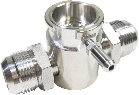 Universal 16AN to 16AN Male Fitting Filler Neck Aluminum In-Line Radiator Hose Connector w/cap Natural in Kuwait