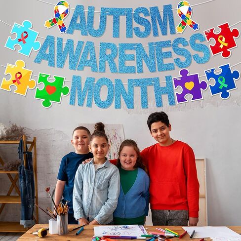 Autism Awareness Month Banner - NO DIY Autism Acceptance Decorations For Autism Awareness April Bulletin Board Decorations in Kuwait