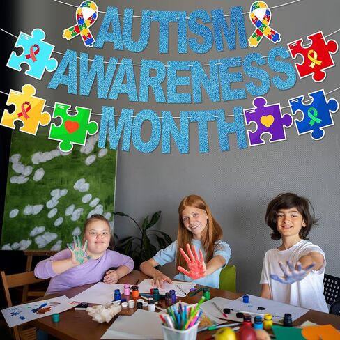 Autism Awareness Month Banner - NO DIY Autism Acceptance Decorations For Autism Awareness April Bulletin Board Decorations in Kuwait