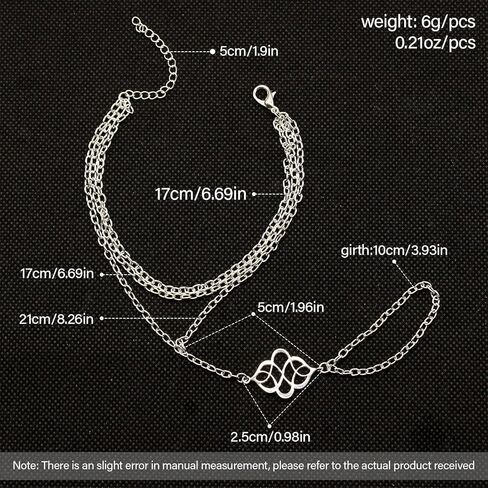 925 Sterling Silver Hand Chain Boho Finger Ring Bracelet for Women Dainty Adjustable Floral Layered Chain Slave Bracelets, Sterling Silver Durable Waterproof Summer Beach Vocation Finger Ring Jewelry in Kuwait