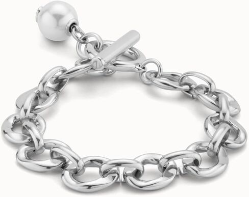 Uno de 50 YOLO Bracelet, Sterling Silver-Plated, Medium Sized Links & Pearl in Saudi Arabia
