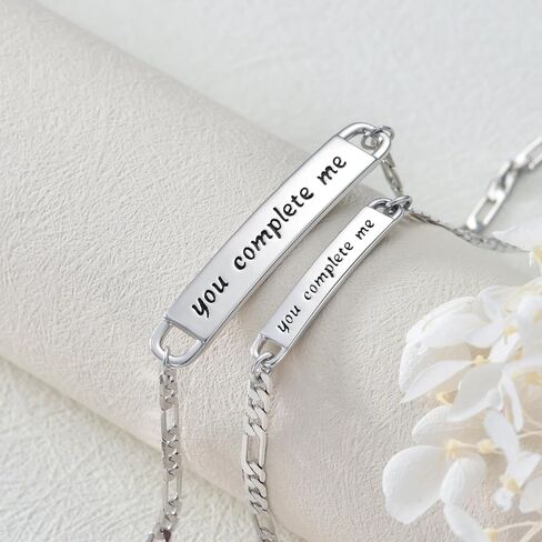 Couple Bracelets Set 925 Sterling Silver Bracelets for Him and Her Relationship Jewelry Gifts for Best Friend in Kuwait