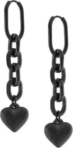 Sacina Gothic Punk Heart Chunky Chain Earrings, Gothic Emo Punk Grunge Y2k Aesthetic Earrings, Goth Jewelry, Christmas Jewelry Gift For Women in Saudi Arabia