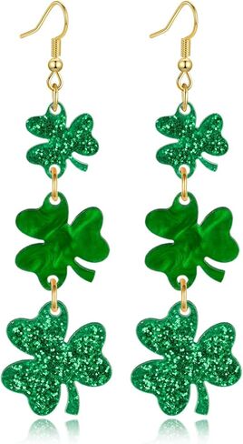 St. Patrick’s Day Earrings for Women – Lucky Green Shamrock Acrylic Dangle Earrings – Perfect Irish Festival Jewelry Gift for St. Patrick’s Day Outfits and Shirts in Saudi Arabia