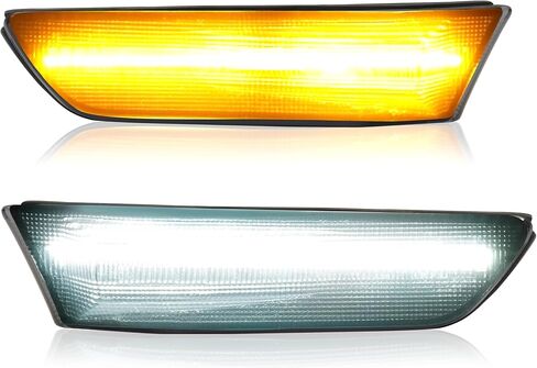 HECASA Pair LED Front Side Marker Lights Compatible with 2003-2007 Infiniti G35 2D Coupe 2002-2007 Nissan Skyline V35 Coupe Bumper Side Marker Lamps Turn Signal Light White LED Clear Lens in Saudi Arabia