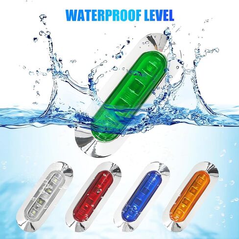10 قطع من مصابيح LED للعلامات الجانبية للسيارة، DC12-24V 4 مصابيح LED للتخليص الأمامي والخلفي للمقطورة، مصباح تحذير لعلامة ذيل الشاحنة عالي السطوع، عالمي لمقطورة الشاحنة (أصفر) in Kuwait