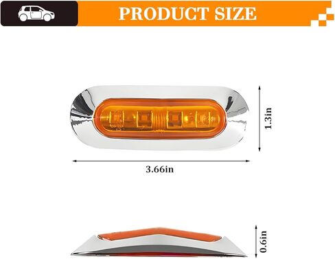 10 قطع من مصابيح LED للعلامات الجانبية للسيارة، DC12-24V 4 مصابيح LED للتخليص الأمامي والخلفي للمقطورة، مصباح تحذير لعلامة ذيل الشاحنة عالي السطوع، عالمي لمقطورة الشاحنة (أصفر) in Kuwait