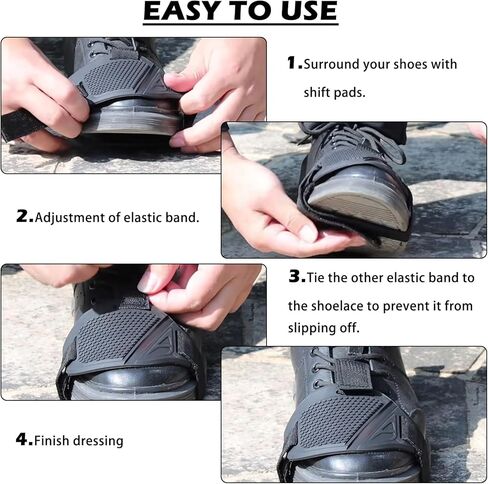 2PCS Motorcycle Shoe Protector,Adjustable Motorcycle Motorbike Shift Pad with Elastic Belt for Protecting Riding Shoe,Anti-Slip Motorcycles Shifter Cover Motorcycles Accessories in Saudi Arabia