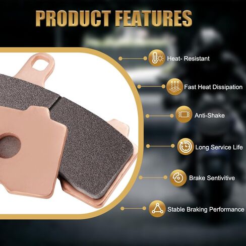 S SYUU Sintered Metal Motorcycle Brake Pads Set - Front - Heat Resistant - Compatible with Suzuki LT-A 500 X 2009-2023 / LT-A 700 King Quad 2005-2007 / LT-A 750 King Quad 2008-2016 FA413F FA414F in Saudi Arabia