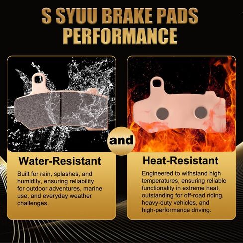 S SYUU Sintered Metal Motorcycle Brake Pads Set - Front - Heat Resistant - Compatible with Suzuki LT-A 500 X 2009-2023 / LT-A 700 King Quad 2005-2007 / LT-A 750 King Quad 2008-2016 FA413F FA414F in Saudi Arabia